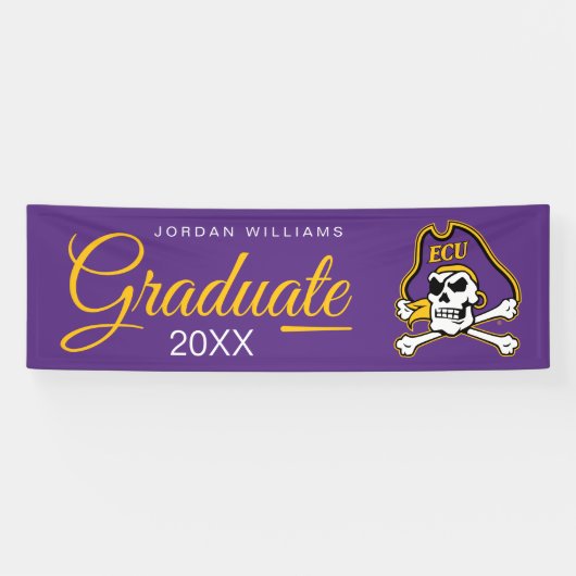 Banderoles Université de Caroline de l'Est | Pirates écus (Horizontal)