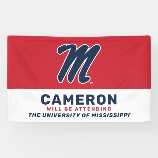 Banderoles Université du Mississippi | Script M (Horizontal)