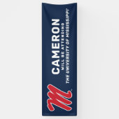 Banderoles Université du Mississippi | Script M (Vertical)