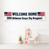 Banderoles USA Flag Welcome Home Custom Banner (En situation)