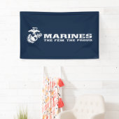 Banderoles USMC Les rares Logo Fiers - Blanc (En situation)