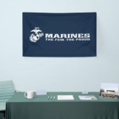 Banderoles USMC Les rares Logo Fiers - Blanc (Salon professionnel)