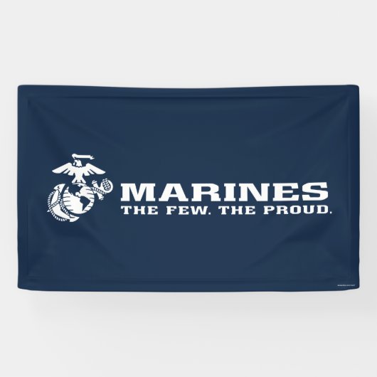 Banderoles USMC Les rares Logo Fiers - Blanc (Horizontal)