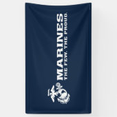 Banderoles USMC Les rares Logo Fiers - Blanc (Vertical)
