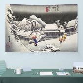 Banderoles Utagawa Hiroshige - Neige du soir à Kanbara (Salon professionnel)