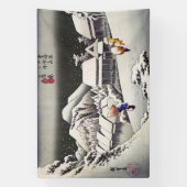 Banderoles Utagawa Hiroshige - Neige du soir à Kanbara (Verticale)