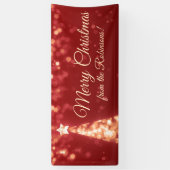 Banderoles Vacances Nom de famille Gold Red Christmas Lights (Vertical)