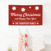 Banderoles Vacances rouges de Joyeux Noël et de bonne année | (En situation)