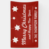 Banderoles Vacances rouges de Joyeux Noël et de bonne année | (Vertical)