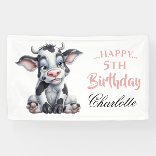 Banderoles Vache blanche noire (Horizontal)