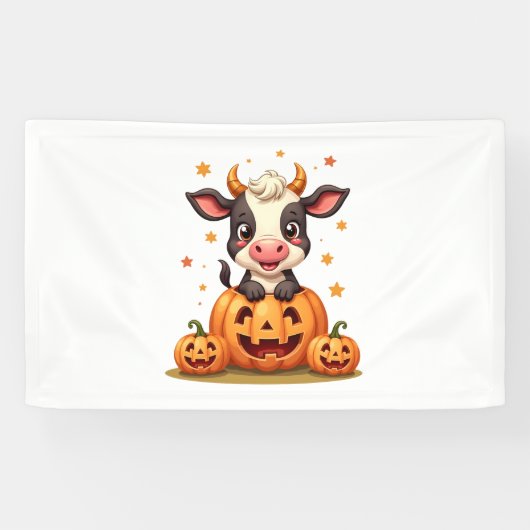Banderoles Vache citrouille Patch (Horizontal)