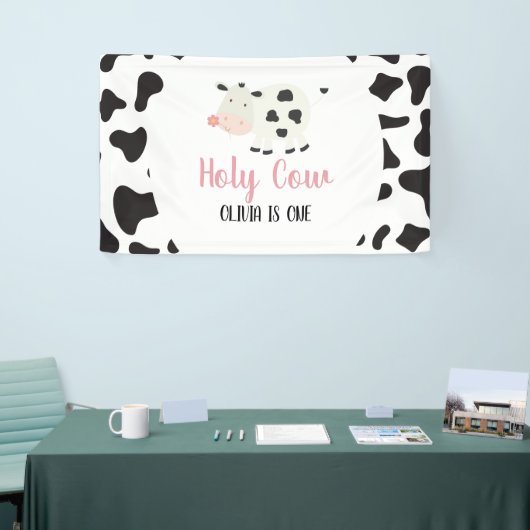 Banderoles Vache d'anniversaire Imprimer (Salon professionnel)