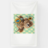 Banderoles Vache de tournesol, Vache de joli Highland (Vertical)