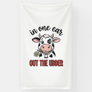 Banderoles Vache drôle avec une oreille en moins Design de T-