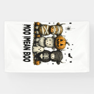 Banderoles Vache écossaise Halloween effrayante