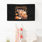 Banderoles Vache Highland Chute Automne Fille Thanksgiving C (En situation)