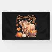 Banderoles Vache Highland Chute Automne Fille Thanksgiving C (Horizontal)