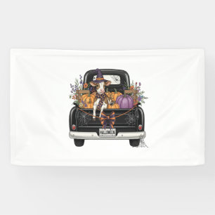 Banderoles Vache Highland Halloween avec camion