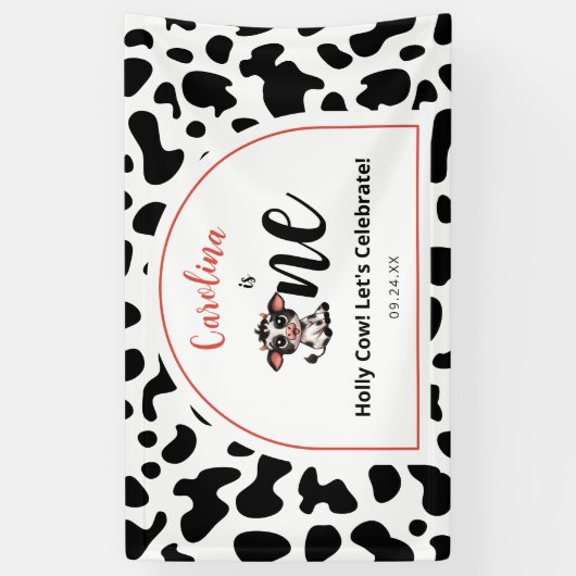 Banderoles vache mignonne fêtons ça (Vertical)