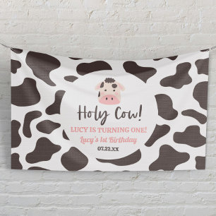 Banderoles Vache sacrée, j'ai un an ! 1ère fête d'anniversair