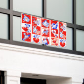 Banderoles Valentine Retro Love Hugs Motif (Bâtiment extérieur)