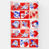 Banderoles Valentine Retro Love Hugs Motif (Vertical)