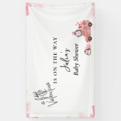 Banderoles Valentine rose bébé douche (Vertical)