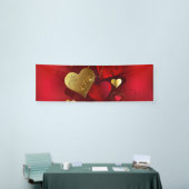 Banderoles Valentines dorées et rouges (Salon professionnel)