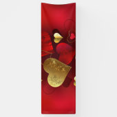 Banderoles Valentines dorées et rouges (Vertical)