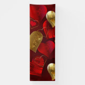 Banderoles Valentines dorées et rouges (Verticale)