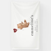 Banderoles Valentines Ours 1er anniversaire (Vertical)