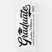 Banderoles Varsity Diplômé Classique Noir Blanc (Vertical)