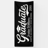 Banderoles Varsity Graduate Gras Script Noir (Vertical)