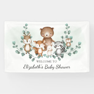 Banderoles Végétal mignon Bois Animaux Baby shower Bienvenue