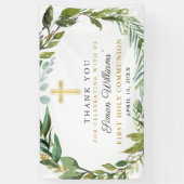 Banderoles Végétal Wreath Premier Merci de communion sainte (Vertical)