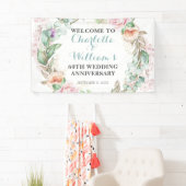 Banderoles Végétation rose 60e Anniversaire du Mariage Diamon (En situation)