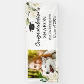 Banderoles Végétation Rose Blanche Floral Party Grand (Vertical)