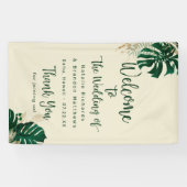 Banderoles Végétation tropicale & Feuille Mariage chic Bienve (Horizontal)