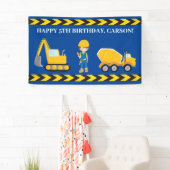 Banderoles Véhicule de construction sur mesure garçons heureu (En situation)