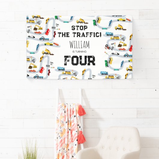 Banderoles Véhicules de transport Voitures arrêter la circula (En situation)