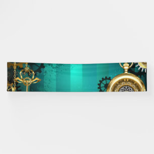 Banderoles Veille bijoux Steampunk sur un Arrière - plan vert
