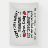 Banderoles Vendeurs de fraises du marché (Verticale)