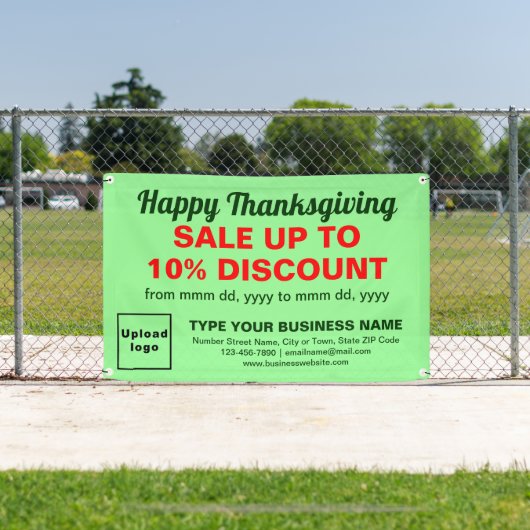 Banderoles Vente d'action de grâces, rectangle vert clair (Insitu)