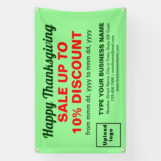 Banderoles Vente d'action de grâces, rectangle vert clair (Verticale)