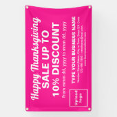 Banderoles Vente d'action de grâces sur rectangle rose (Verticale)