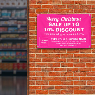 Banderoles Vente de Noël Business Pink Rectangle 4’ x 2,5’