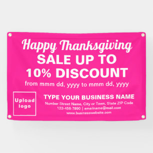 Banderoles Vente de Thanksgiving Entreprise sur Rectangle Ros