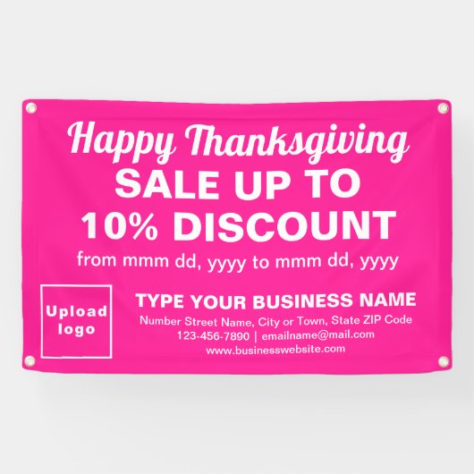 Banderoles Vente de Thanksgiving Entreprise sur Rectangle Ros (Horizontal)