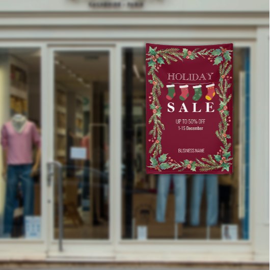 Banderoles Vente de vacances Fleurs de Noël Annonces commerci