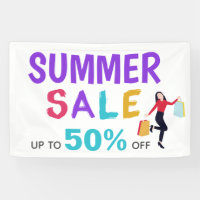 Vente d'été colorée Lady Shopping